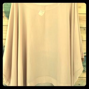 Nude Sheer Pancho Like Top